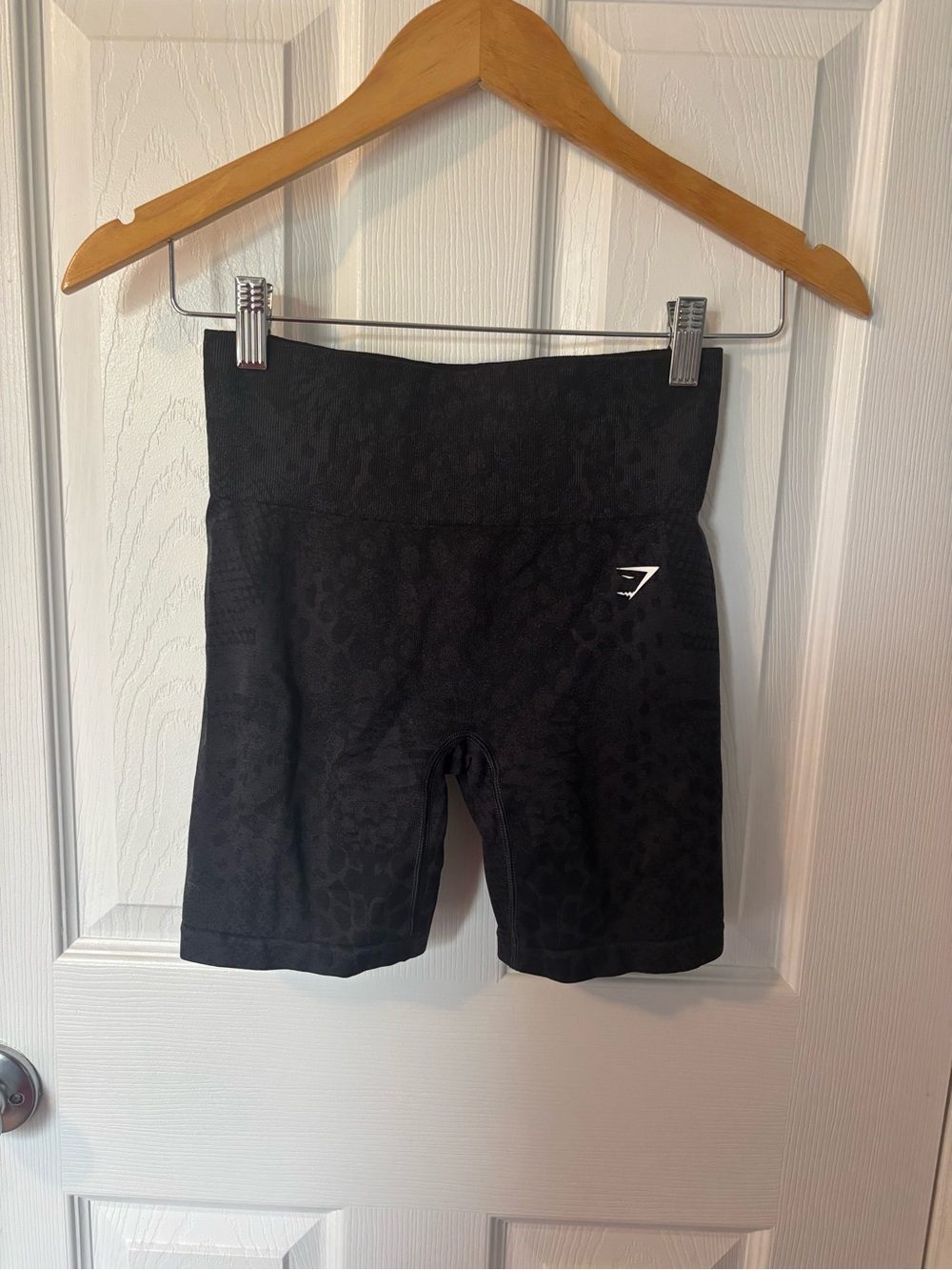 Gymshark Black Leopard-Print Gym Shorts